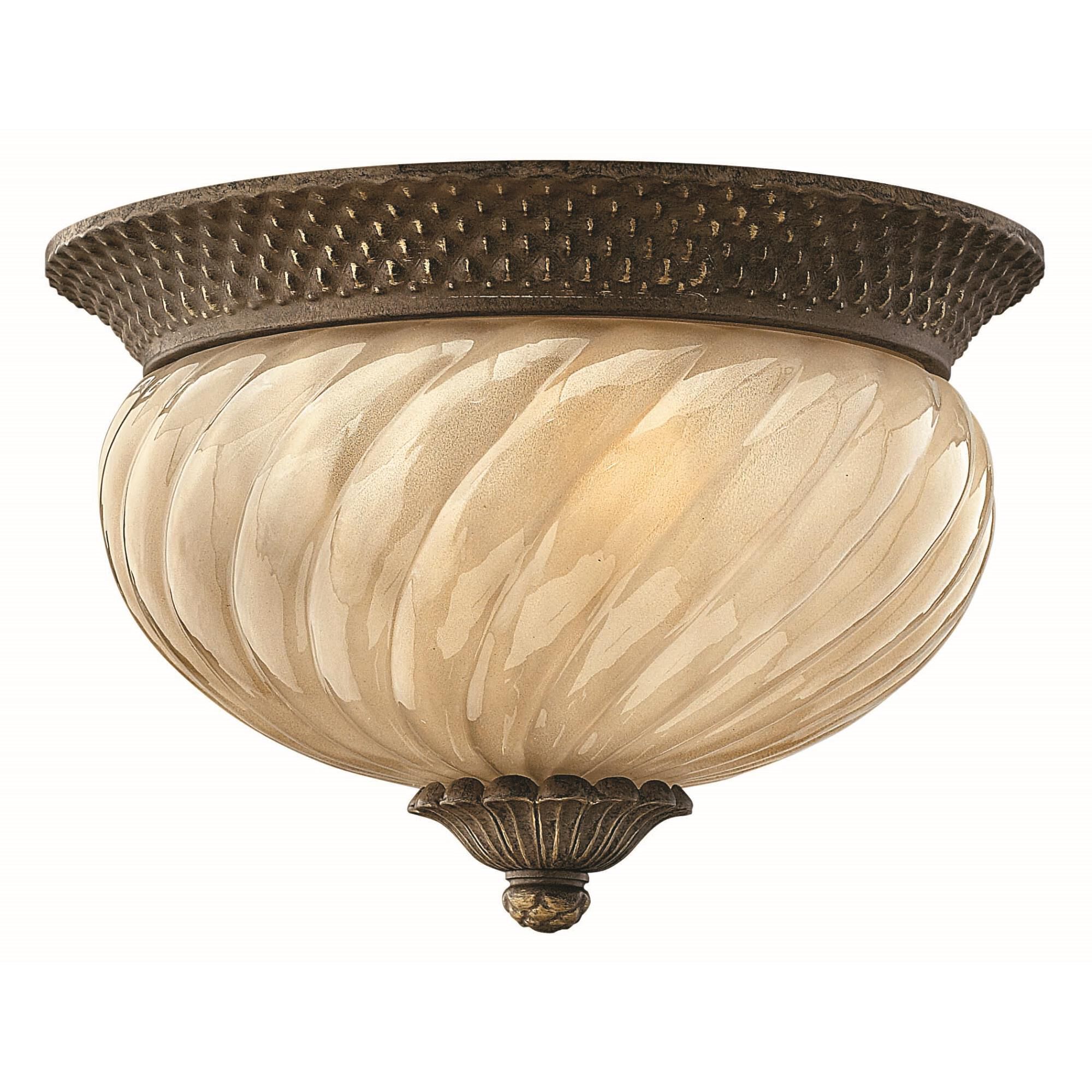 Plantation 12 Inch 2 Light Outdoor Flush Mount,
